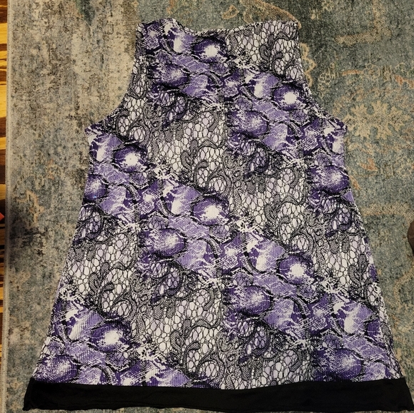 Dress Barn Purple and Black Textured Blouse Sleeveless Size XL - Picture 2 of 5